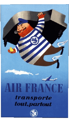 Humour - Fun Art Affiches Rétro - Marques Air France 