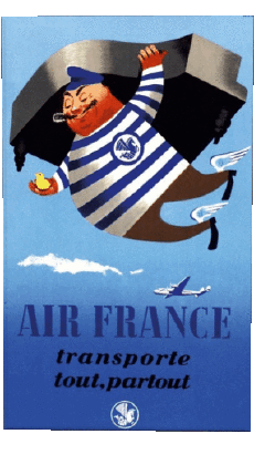 Umorismo -  Fun ARTE Poster retrò - Marchi Air France 