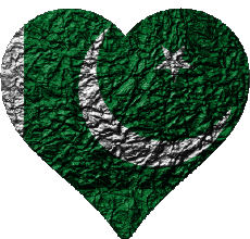 Fahnen Asien Pakistan Herz 