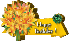 Messages Anglais Happy Birthday Floral 008 