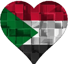 Drapeaux Afrique Soudan Coeur 