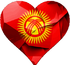 Fahnen Asien Kirgisistan Herz 