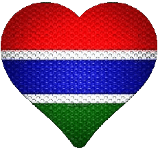 Banderas África Gambia Corazón 
