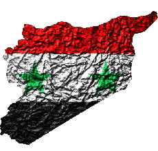 Bandiere Asia Siria Carta Geografica 
