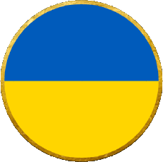 Drapeaux Europe Ukraine Rond 