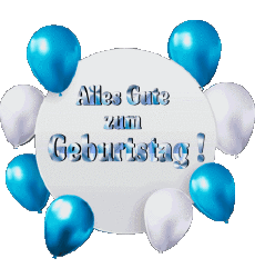 Messagi Tedesco Alles Gute zum Geburtstag Luftballons - Konfetti 010 