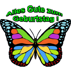 Messages German Alles Gute zum Geburtstag Schmetterlinge 002 