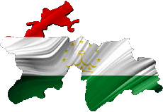 Banderas Asia Tayikistán Mapa 
