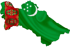 Banderas Asia Turkmenistán Mapa 