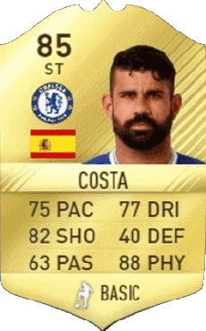 Multi Media Video Games F I F A - Card Players Spain Diego Costa 