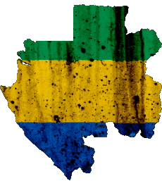 Banderas África Gabón Mapa 
