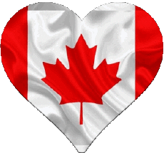 Flags America Canada Heart 