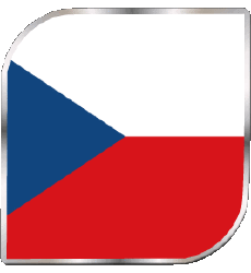 Bandiere Europa Repubblica Ceca Quadrato 