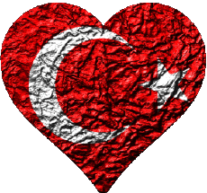 Banderas Asia Turquía Corazón 