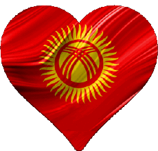 Fahnen Asien Kirgisistan Herz 