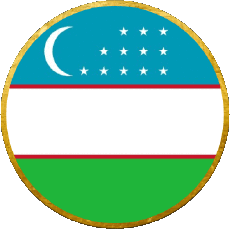 Fahnen Asien Usbekistan Runde 