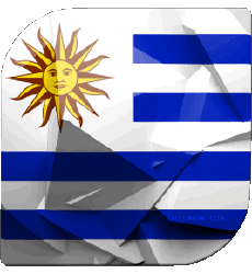 Drapeaux Amériques Uruguay Carré 