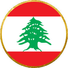 Bandiere Asia Libano Tondo 