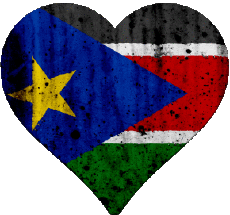 Fahnen Afrika Südsudan Herz 