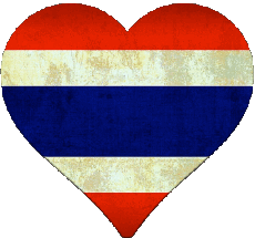 Drapeaux Asie Thaïlande Coeur 