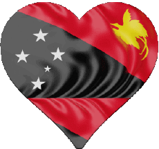 Flags Oceania Papua New Guinea Heart 
