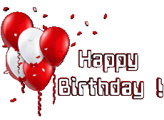 Messages English Happy Birthday Balloons - Confetti 003 