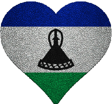 Drapeaux Afrique Lesotho Coeur 