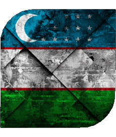Bandiere Asia Uzbekistan Quadrato 
